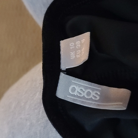 ASOS Velvet Tulle Tank Top Size 6 Black Sheer Hem - Picture 2 of 6